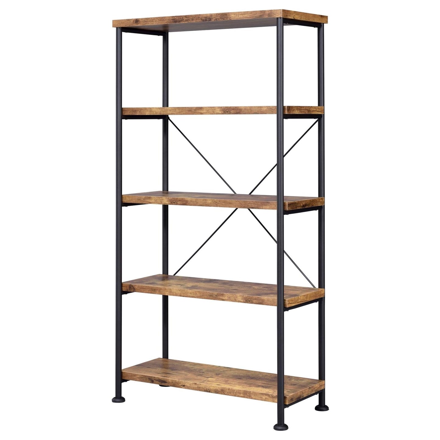 Analiese Antique Nutmeg 4-Shelf Bookcase - 801542 - Luna Furniture - Dallas Store