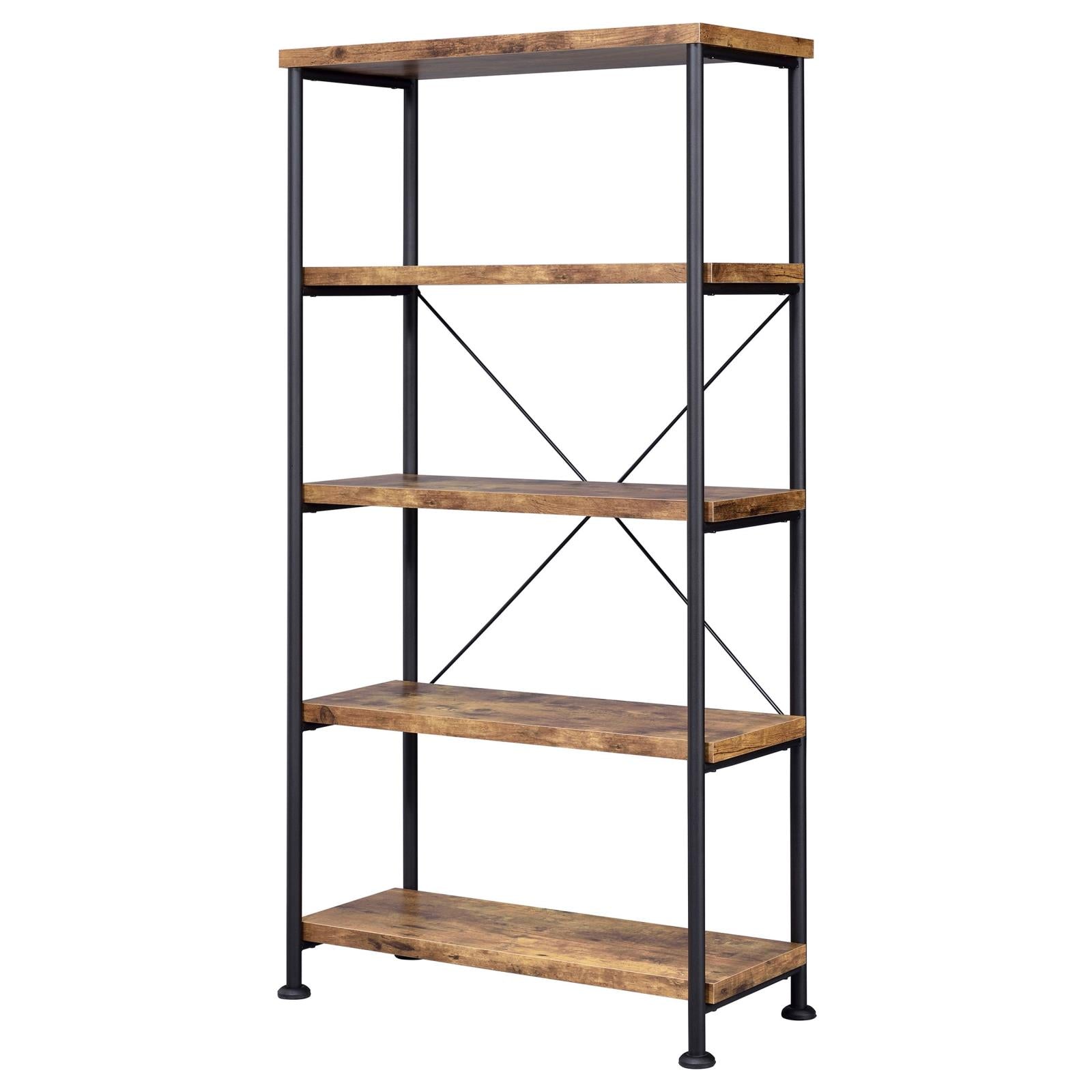 Analiese Antique Nutmeg 4-Shelf Bookcase - 801542 - Luna Furniture - Dallas Store