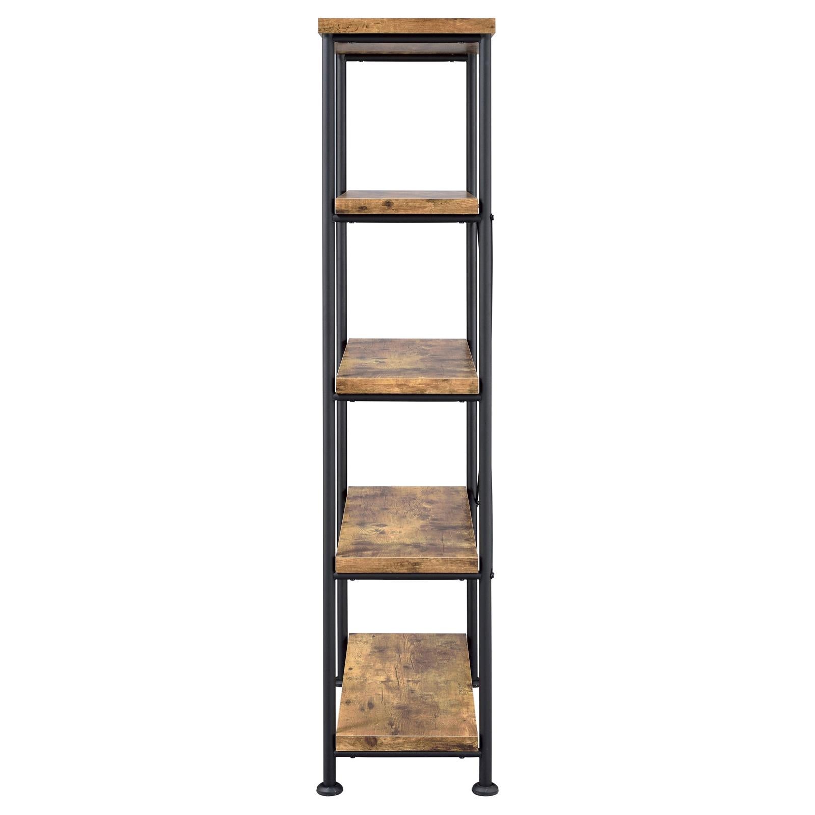 Analiese Antique Nutmeg 4-Shelf Bookcase - 801542 - Luna Furniture - Dallas Store