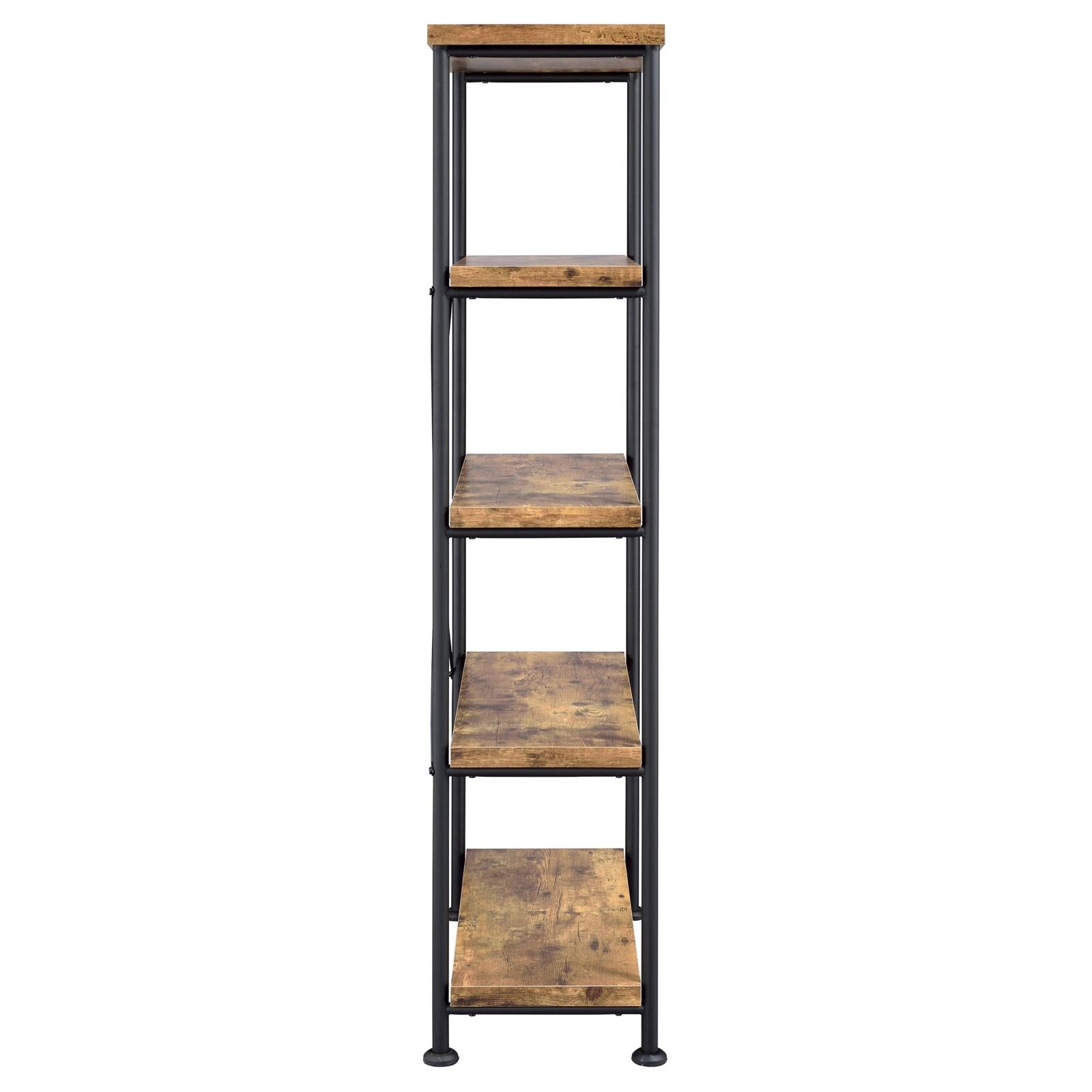 Analiese Antique Nutmeg 4-Shelf Bookcase - 801542 - Luna Furniture - Dallas Store