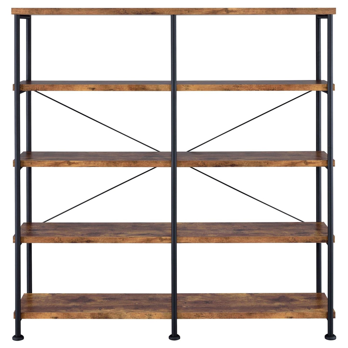 Analiese Antique Nutmeg 4-Shelf Open Bookcase - 801543 - Luna Furniture - Dallas Store