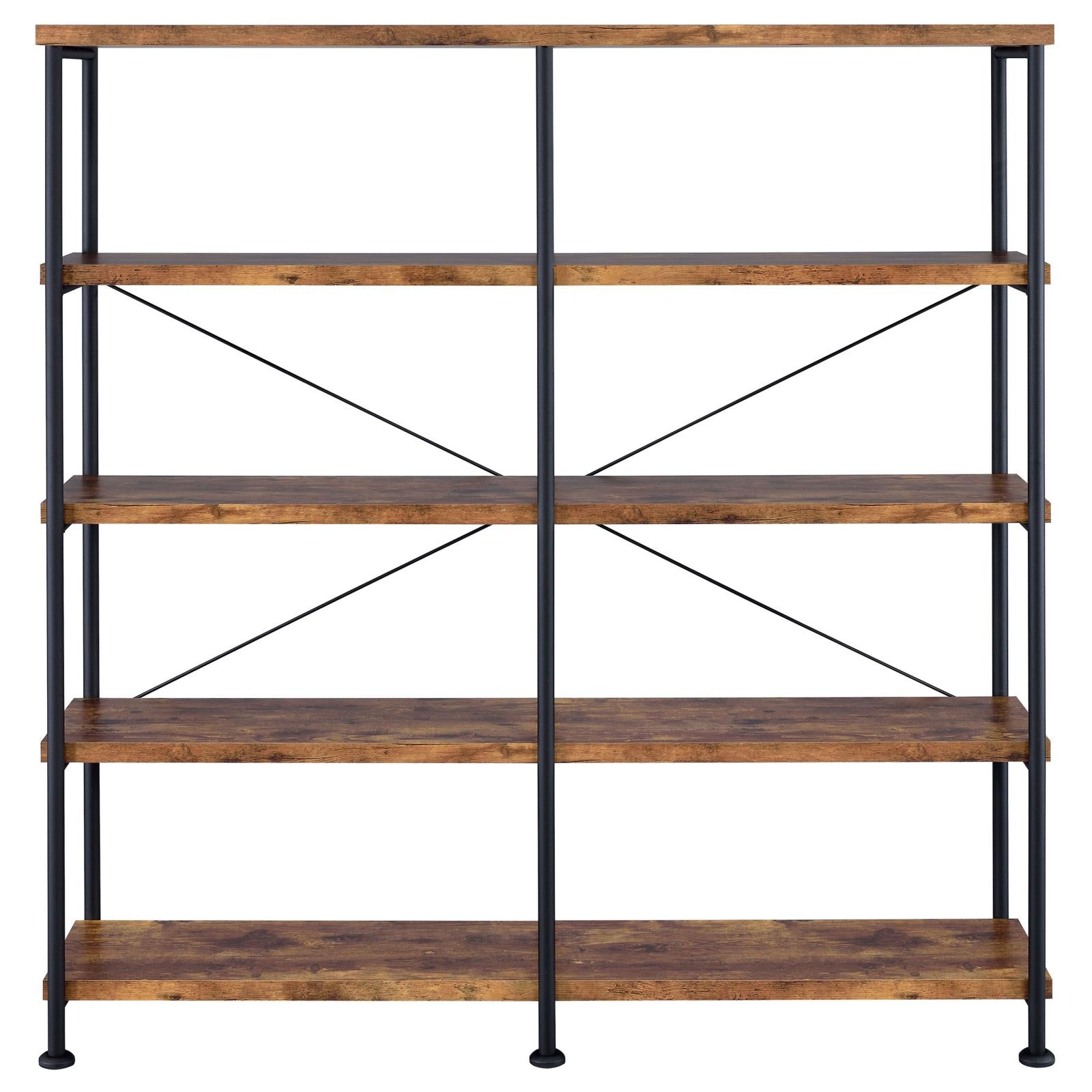 Analiese Antique Nutmeg 4-Shelf Open Bookcase - 801543 - Luna Furniture - Dallas Store
