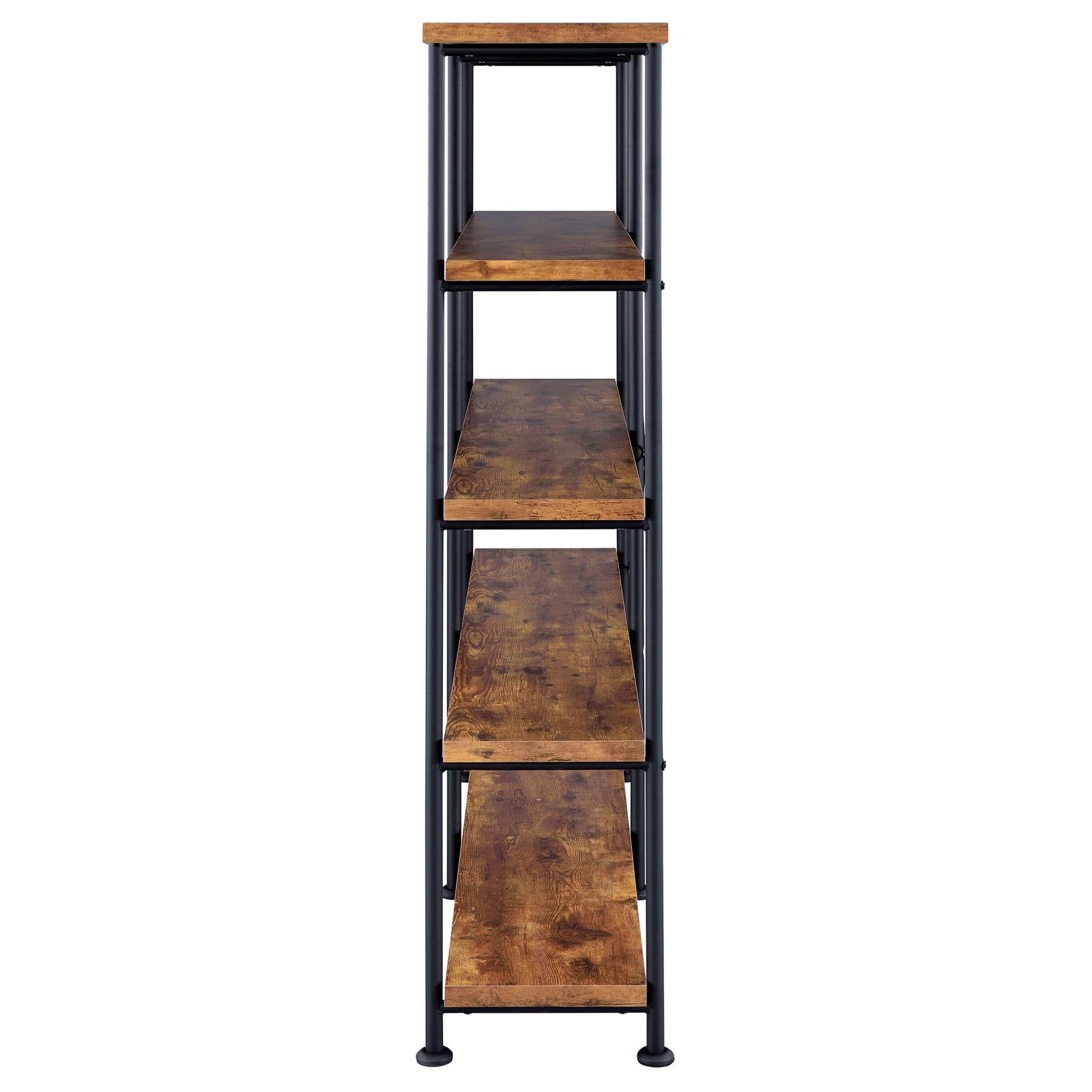 Analiese Antique Nutmeg 4-Shelf Open Bookcase - 801543 - Luna Furniture - Dallas Store