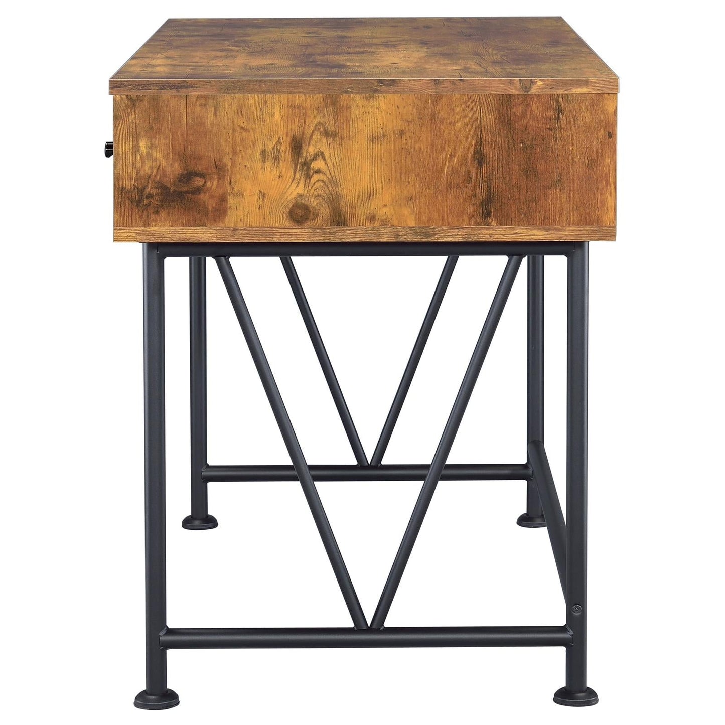 Analiese Antique Nutmeg/Black 3-Drawer Writing Desk - 801541 - Luna Furniture - Dallas Store