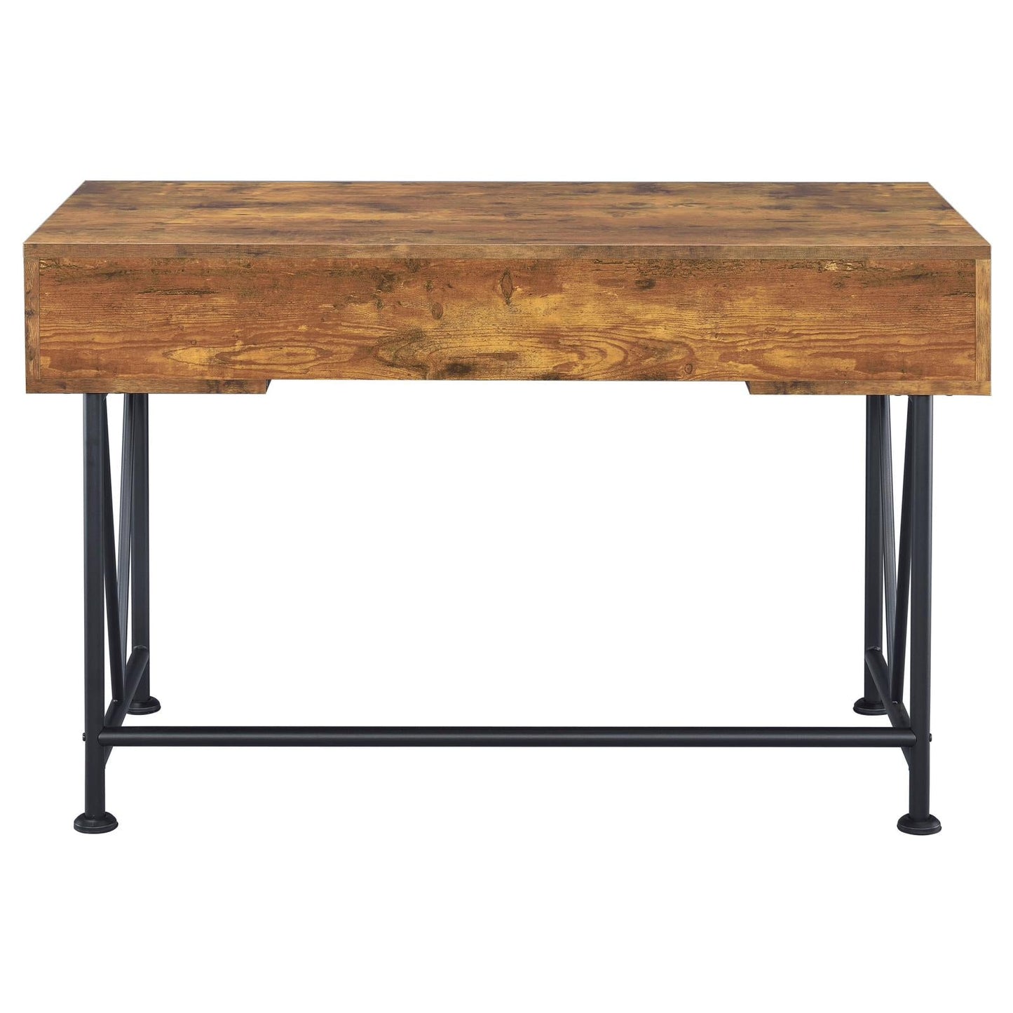 Analiese Antique Nutmeg/Black 3-Drawer Writing Desk - 801541 - Luna Furniture - Dallas Store