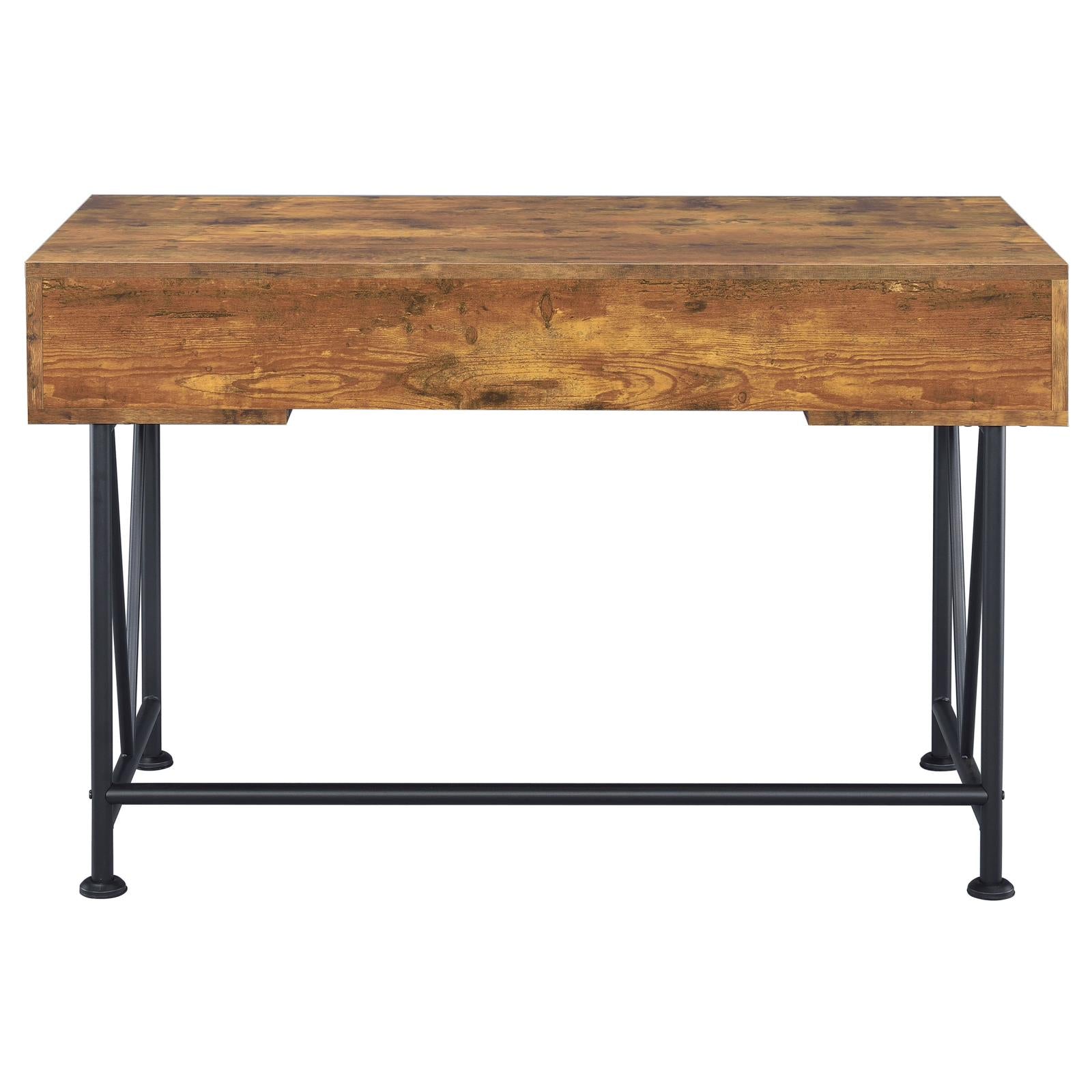 Analiese Antique Nutmeg/Black 3-Drawer Writing Desk - 801541 - Luna Furniture - Dallas Store