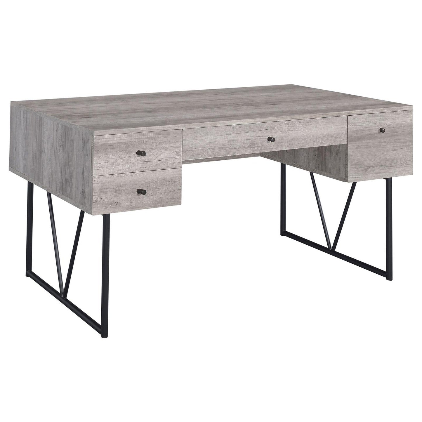 Analiese Gray Driftwood 4-Drawer Writing Desk - 801999 - Luna Furniture - Dallas Store