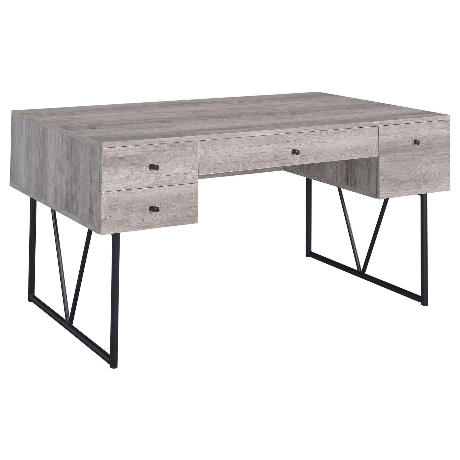 Analiese Gray Driftwood 4-Drawer Writing Desk - 801999 - Luna Furniture - Dallas Store