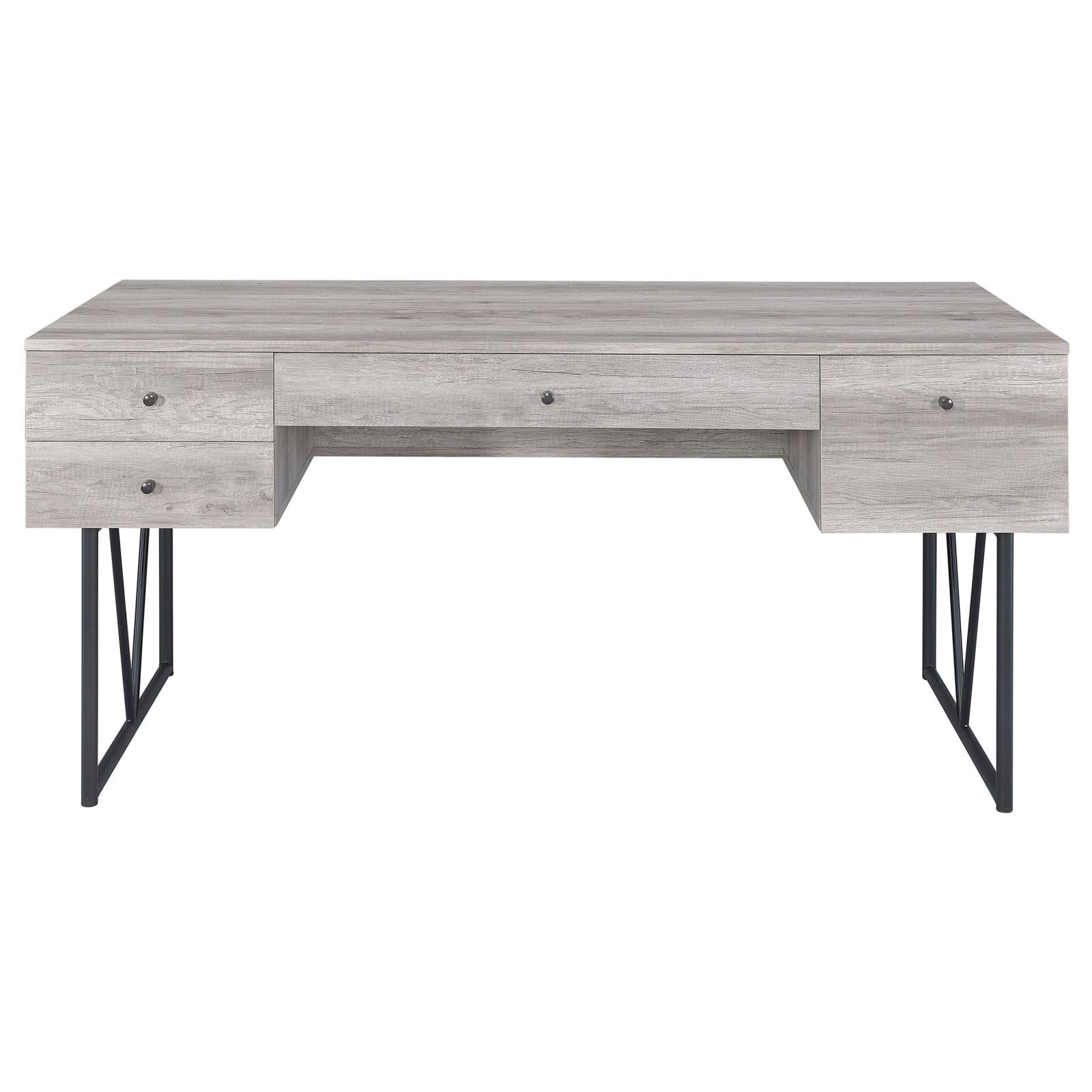 Analiese Gray Driftwood 4-Drawer Writing Desk - 801999 - Luna Furniture - Dallas Store