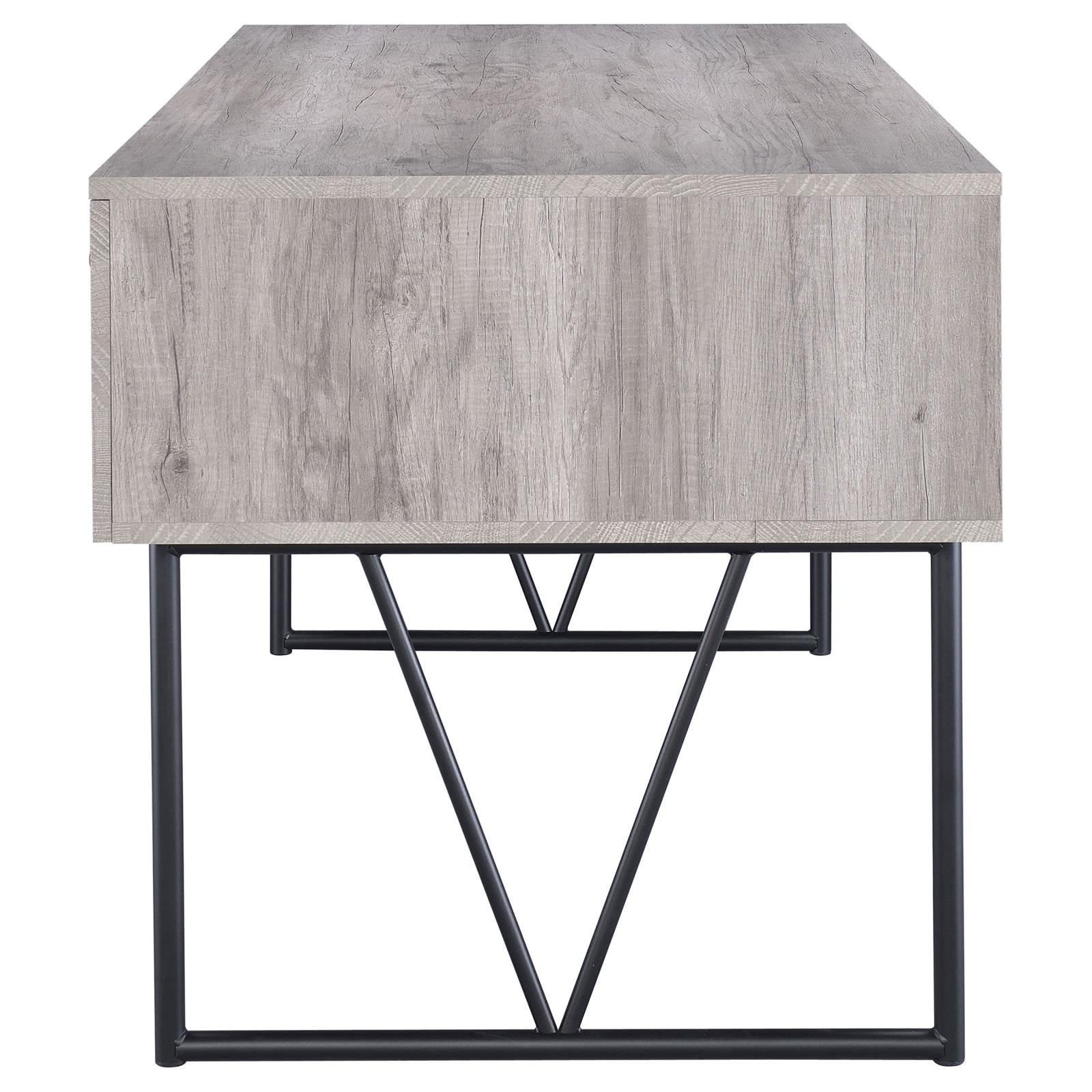 Analiese Gray Driftwood 4-Drawer Writing Desk - 801999 - Luna Furniture - Dallas Store