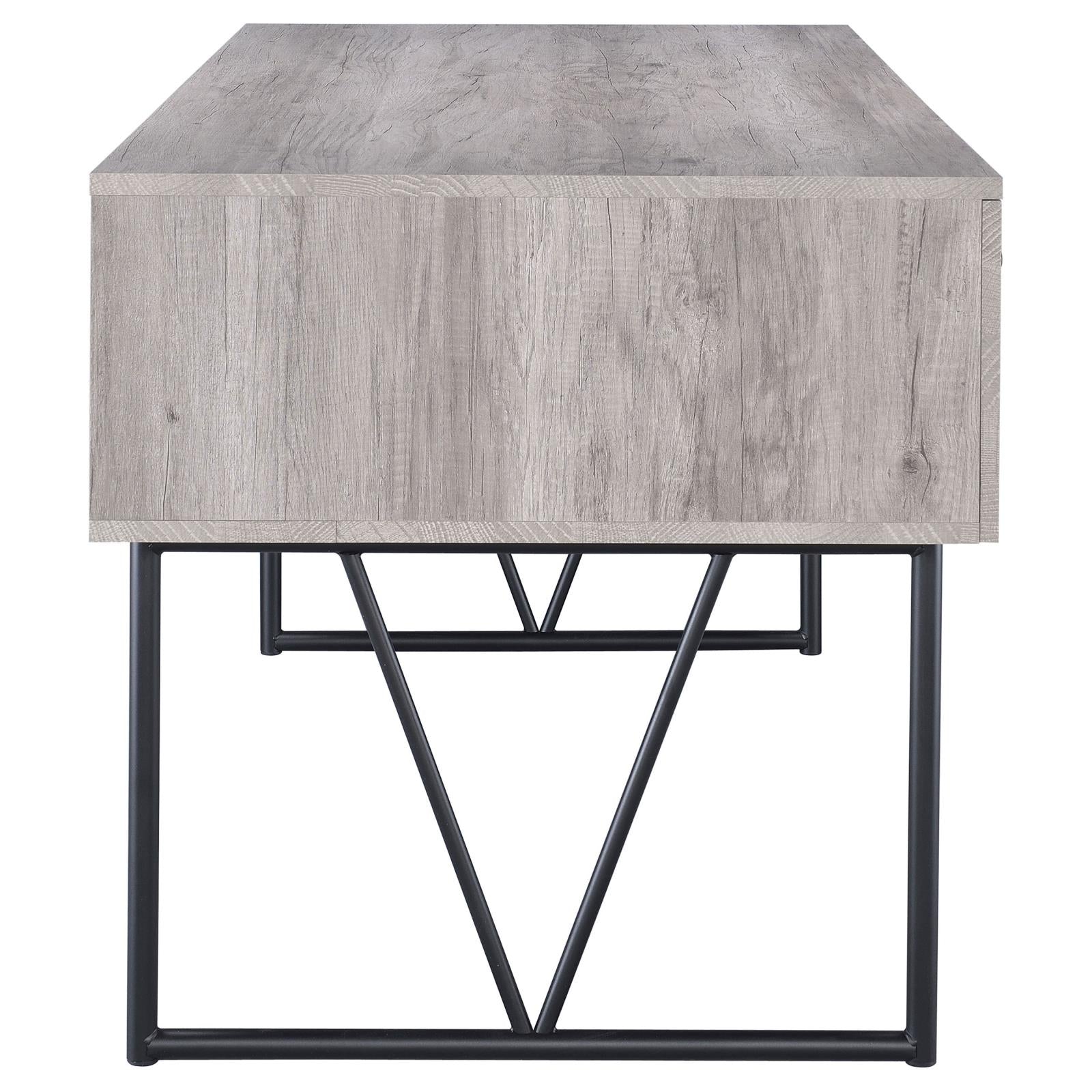 Analiese Gray Driftwood 4-Drawer Writing Desk - 801999 - Luna Furniture - Dallas Store