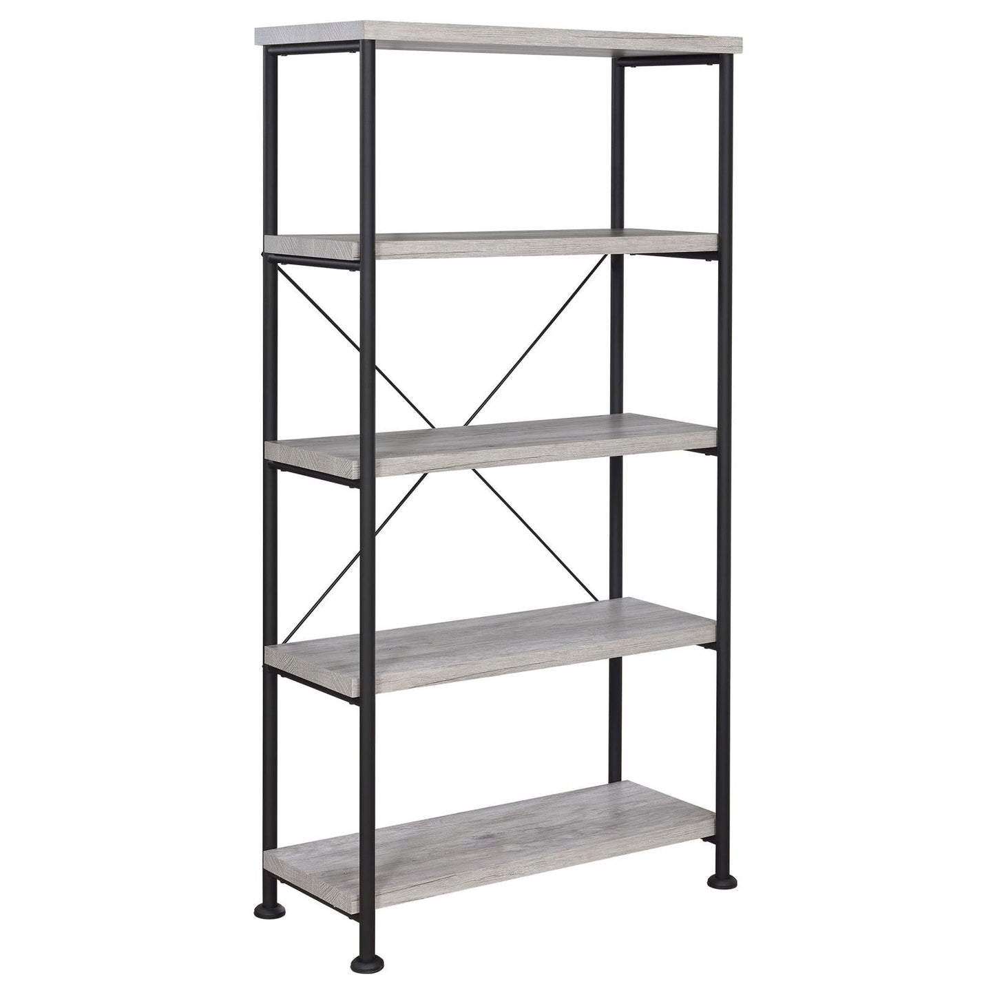 Analiese Gray Driftwood 4-Shelf Bookcase - 801546 - Luna Furniture - Dallas Store