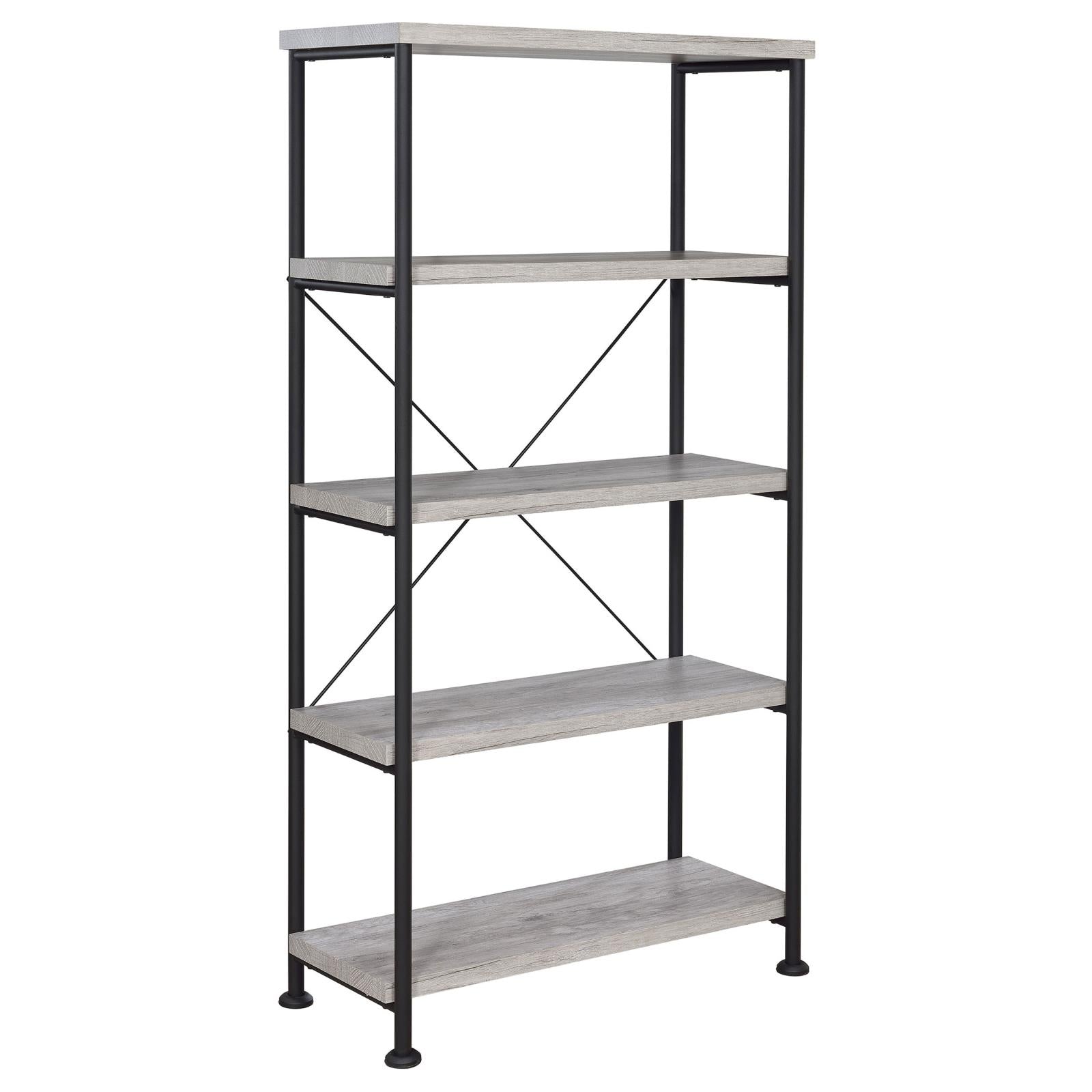 Analiese Gray Driftwood 4-Shelf Bookcase - 801546 - Luna Furniture - Dallas Store