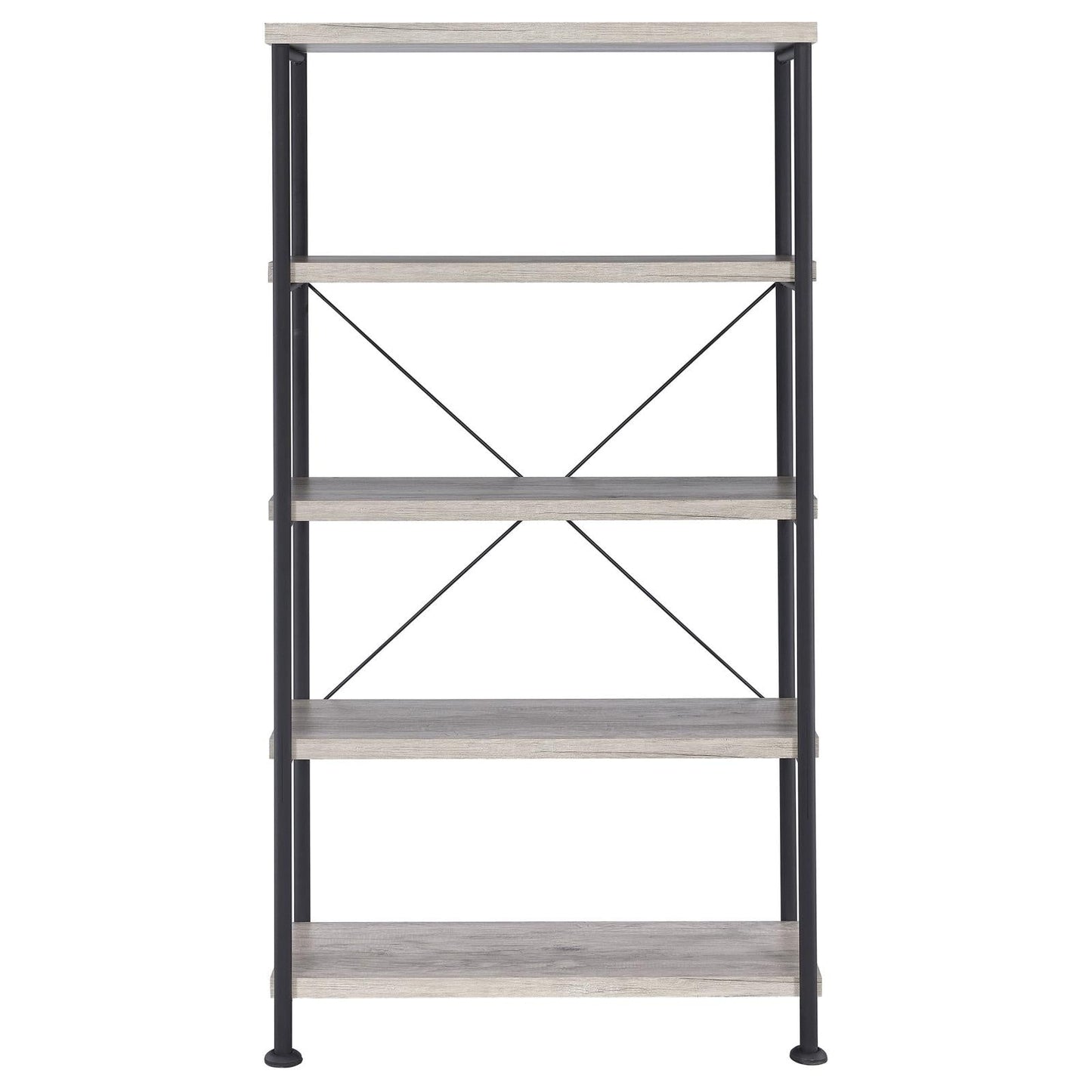 Analiese Gray Driftwood 4-Shelf Bookcase - 801546 - Luna Furniture - Dallas Store