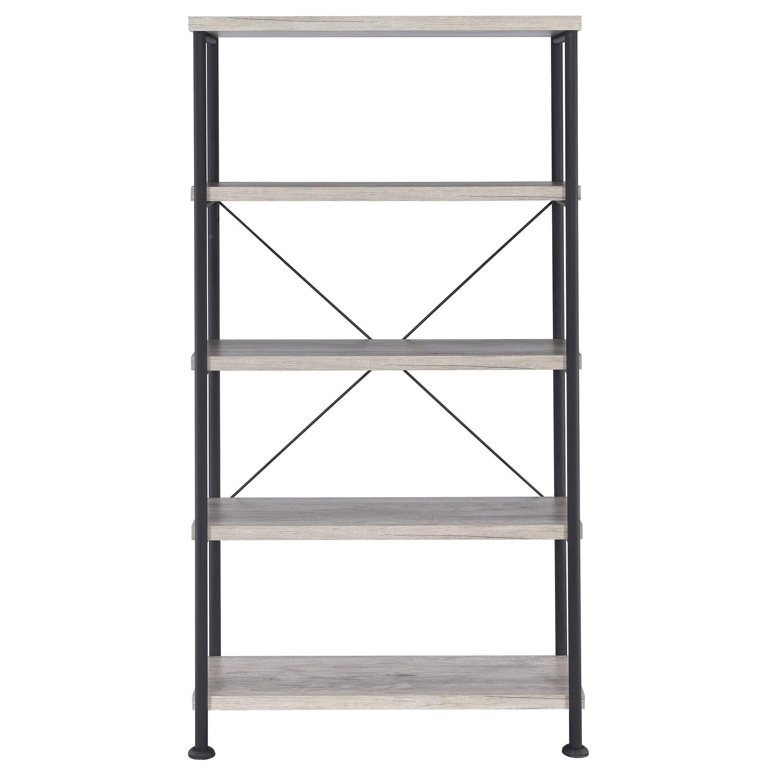 Analiese Gray Driftwood 4-Shelf Bookcase - 801546 - Luna Furniture - Dallas Store