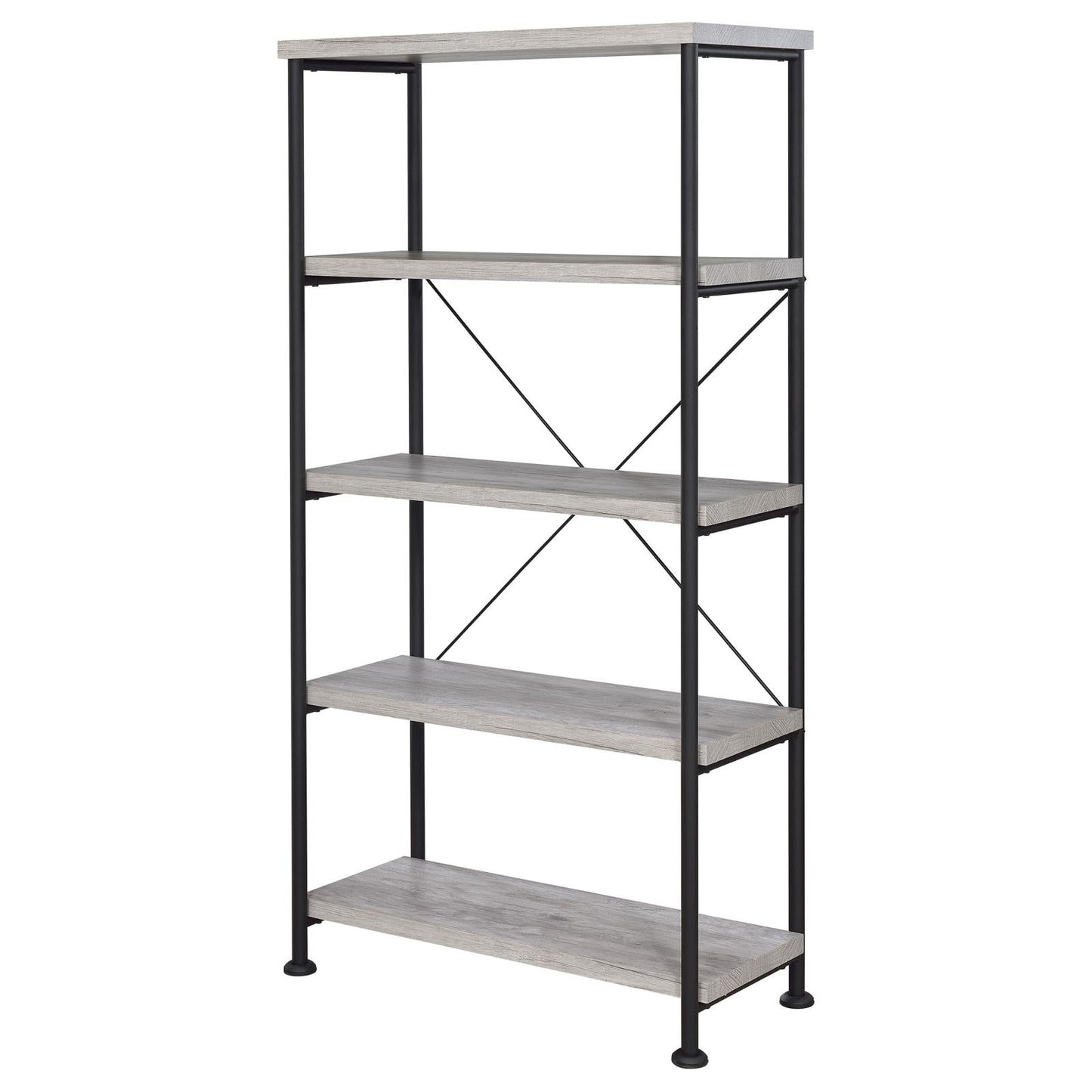 Analiese Gray Driftwood 4-Shelf Bookcase - 801546 - Luna Furniture - Dallas Store