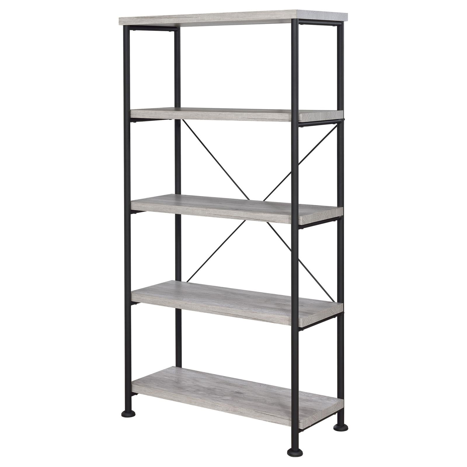 Analiese Gray Driftwood 4-Shelf Bookcase - 801546 - Luna Furniture - Dallas Store