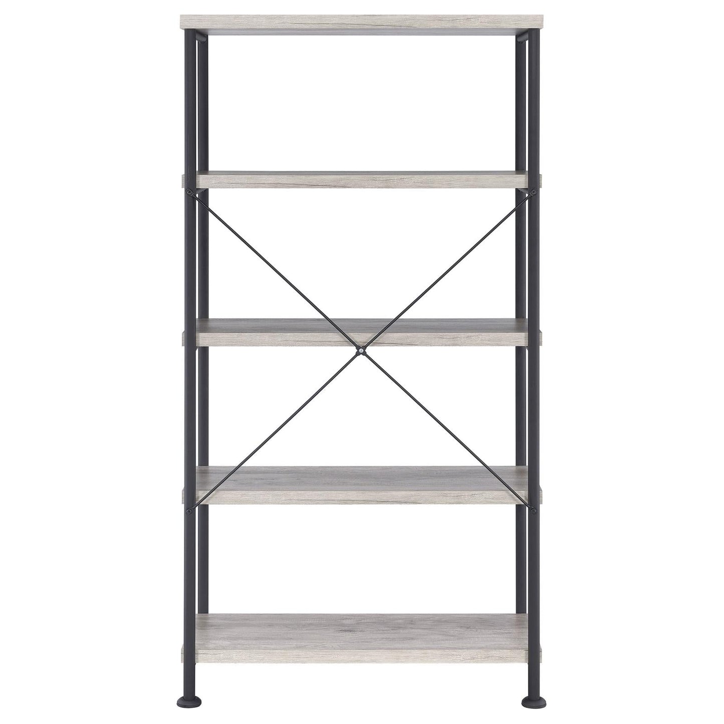 Analiese Gray Driftwood 4-Shelf Bookcase - 801546 - Luna Furniture - Dallas Store