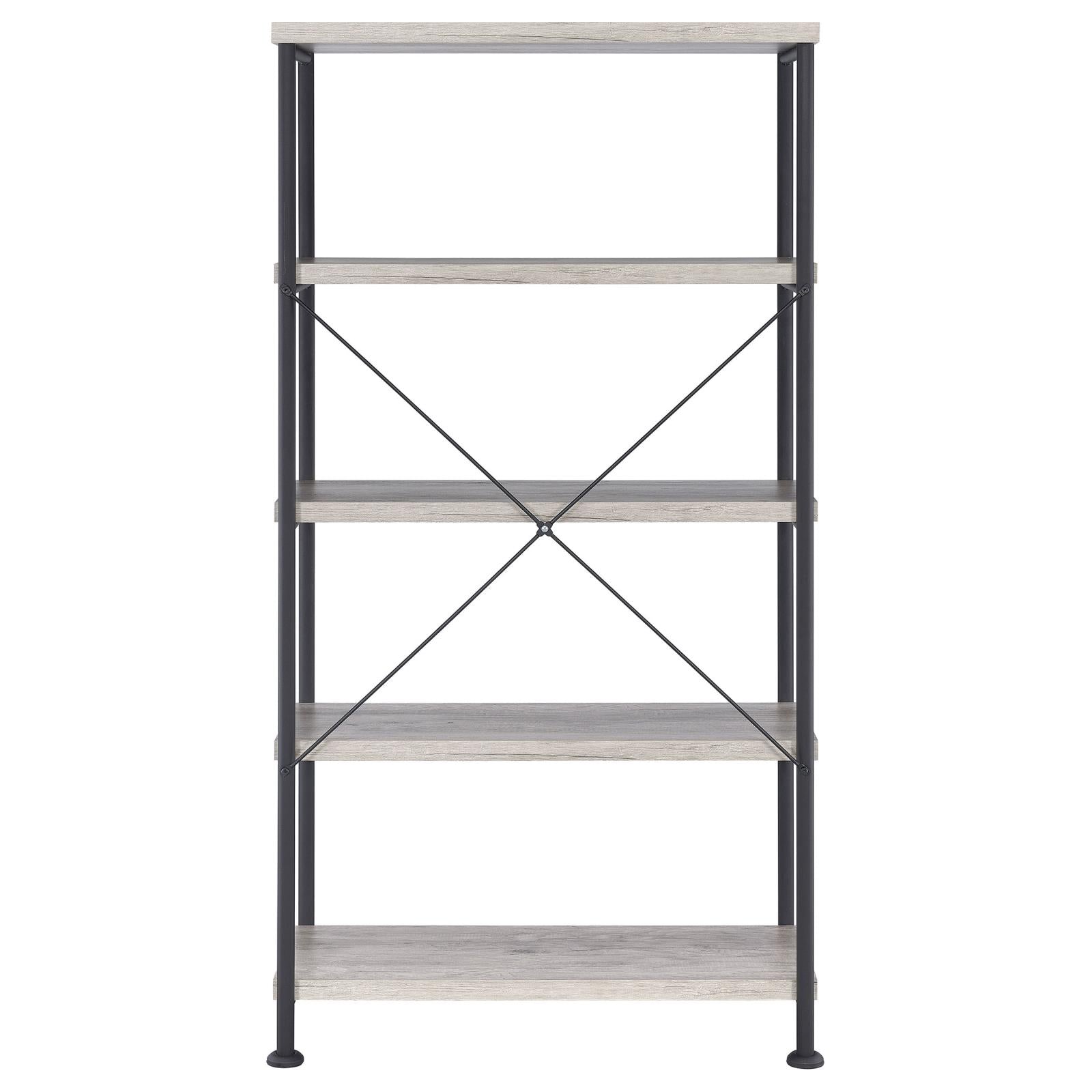 Analiese Gray Driftwood 4-Shelf Bookcase - 801546 - Luna Furniture - Dallas Store