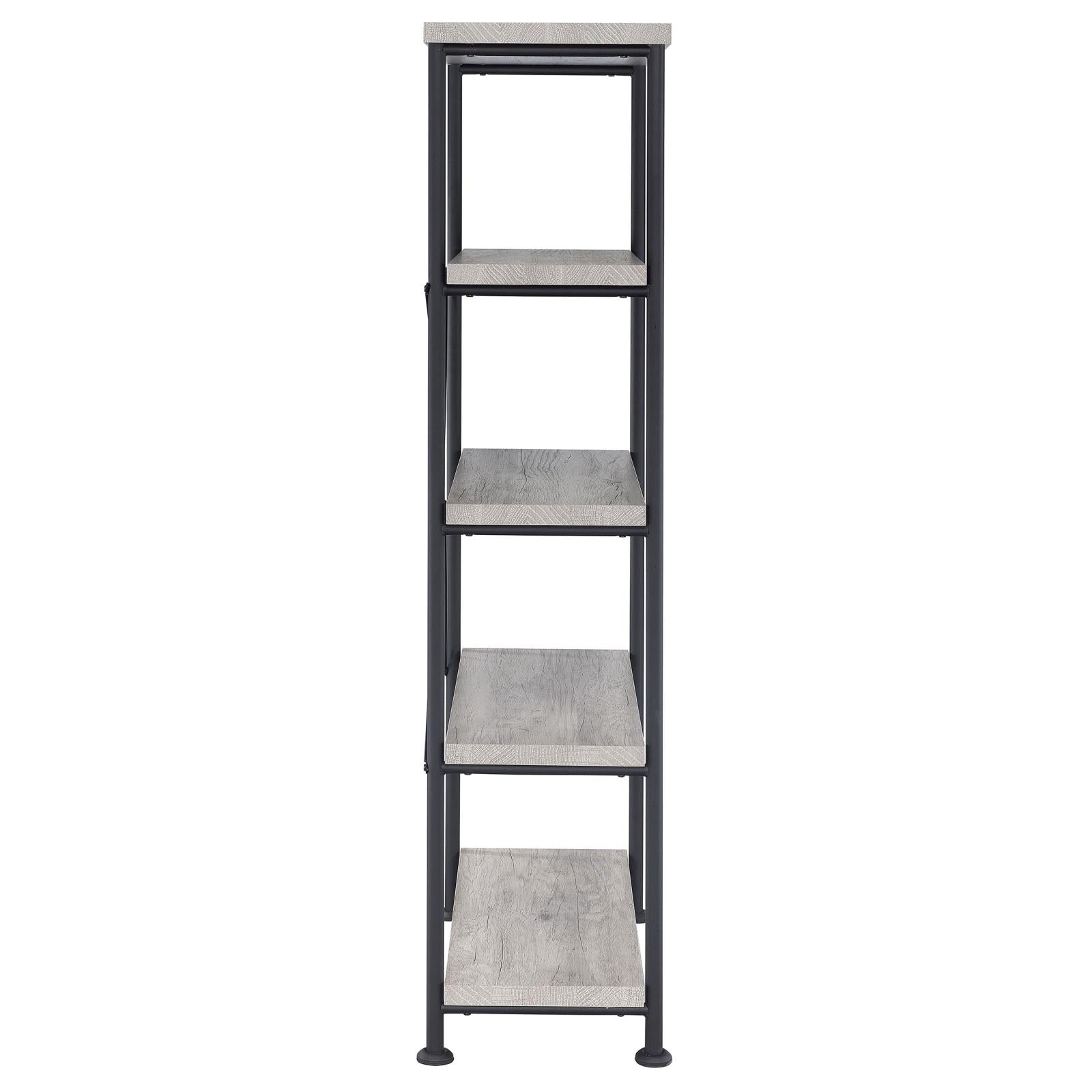 Analiese Gray Driftwood 4-Shelf Bookcase - 801546 - Luna Furniture - Dallas Store