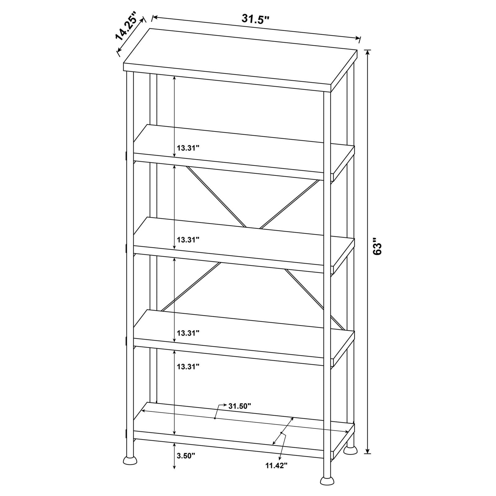 Analiese Gray Driftwood 4-Shelf Bookcase - 801546 - Luna Furniture - Dallas Store