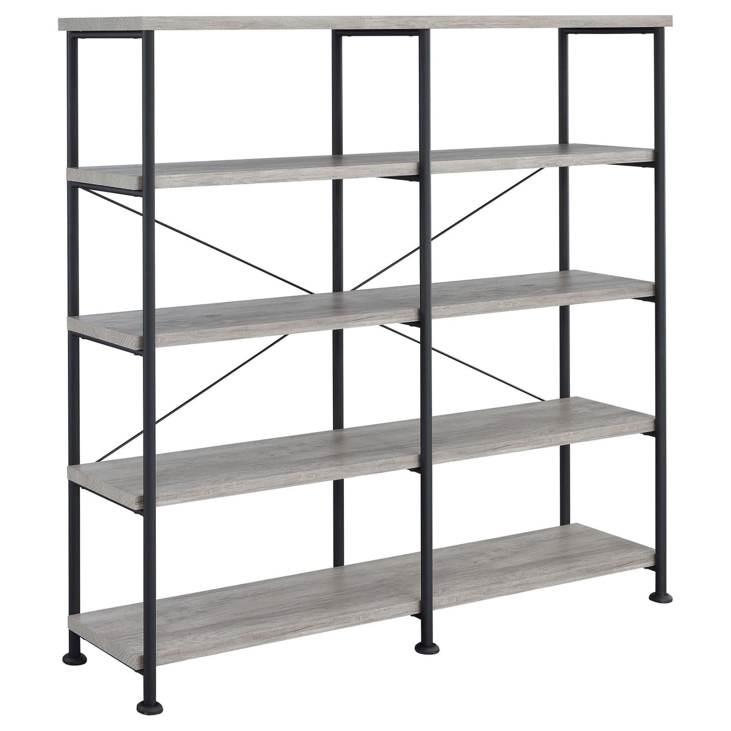 Analiese Gray Driftwood 4-Shelf Open Bookcase - 801544 - Luna Furniture - Dallas Store