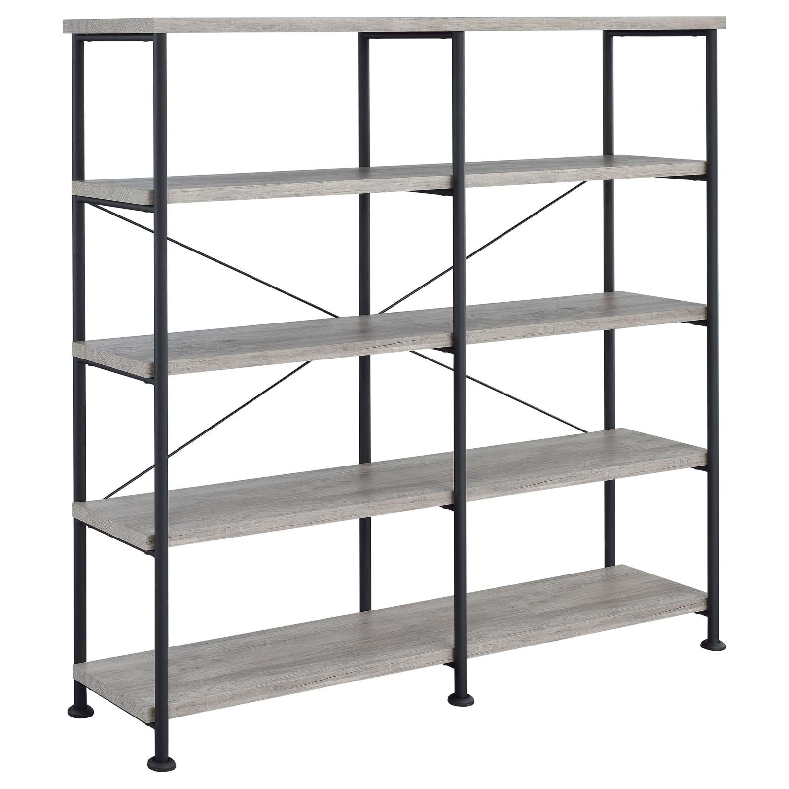 Analiese Gray Driftwood 4-Shelf Open Bookcase - 801544 - Luna Furniture - Dallas Store