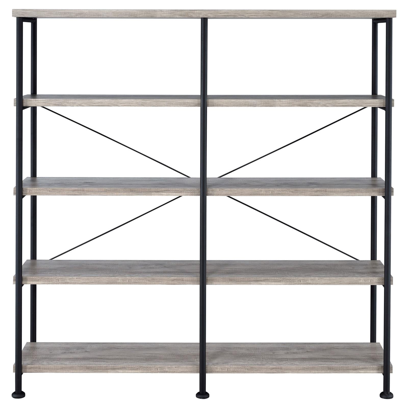 Analiese Gray Driftwood 4-Shelf Open Bookcase - 801544 - Luna Furniture - Dallas Store