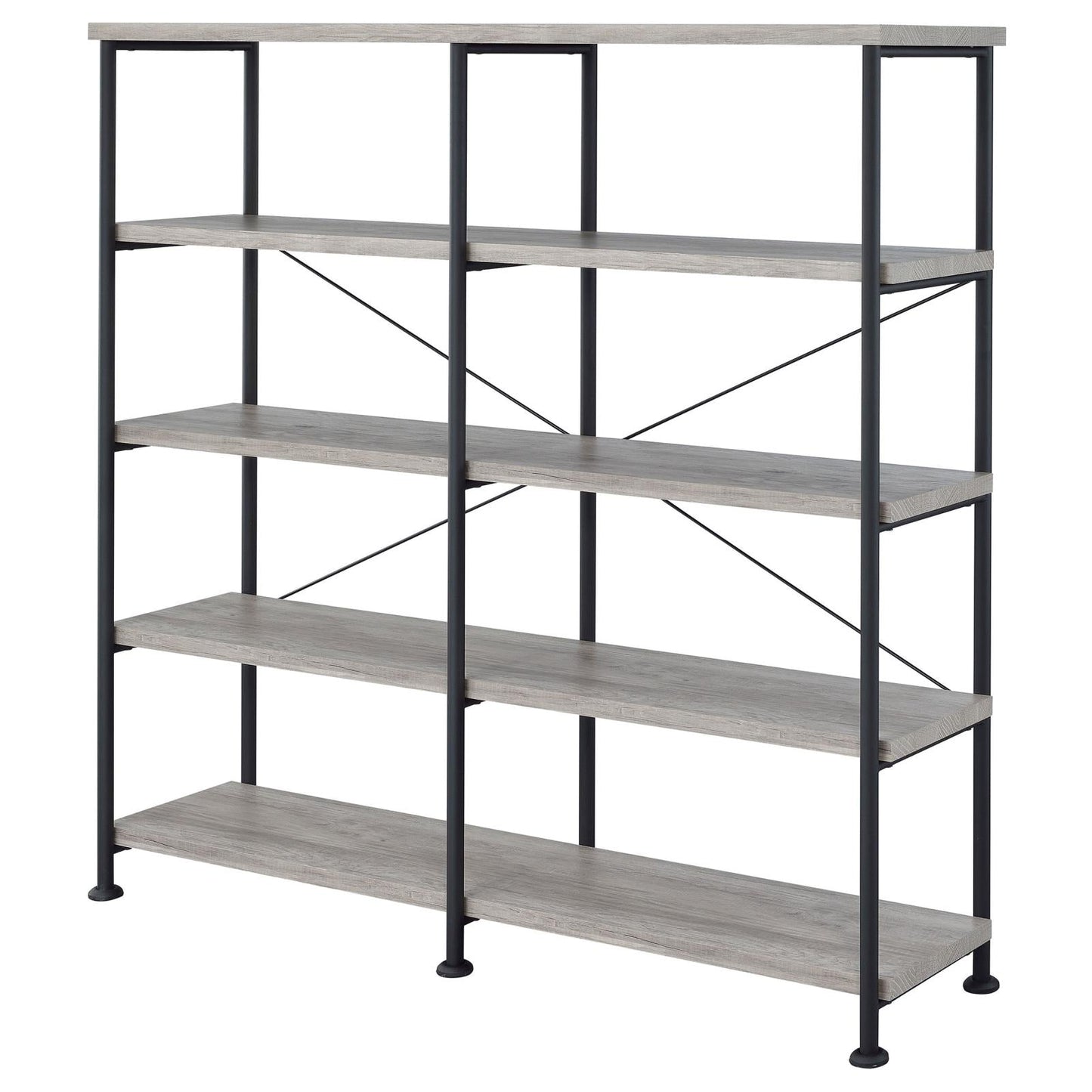 Analiese Gray Driftwood 4-Shelf Open Bookcase - 801544 - Luna Furniture - Dallas Store
