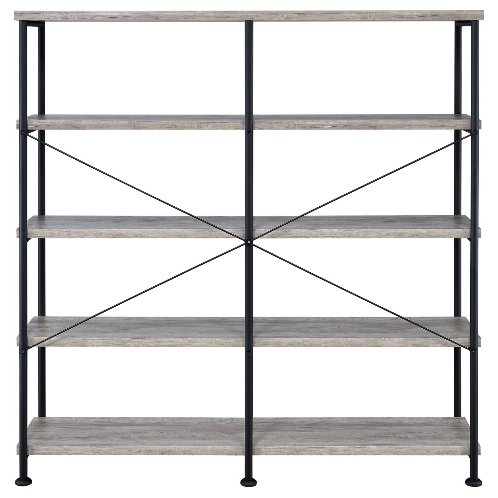 Analiese Gray Driftwood 4-Shelf Open Bookcase - 801544 - Luna Furniture - Dallas Store