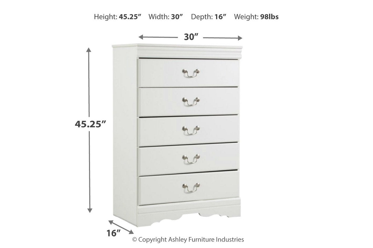 Anarasia White Chest of Drawers - B129-46 - Luna Furniture - Dallas Store
