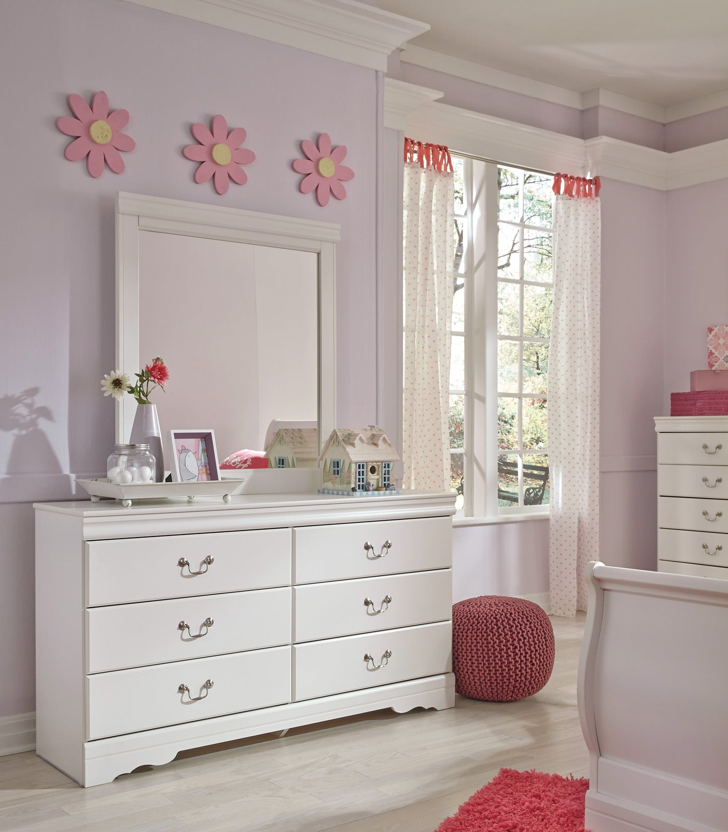 Anarasia White Sleigh Youth Bedroom Set - SET | B129-84 | B129-87 | B129-88 | B129-92 | B129-46 - Luna Furniture - Dallas Store