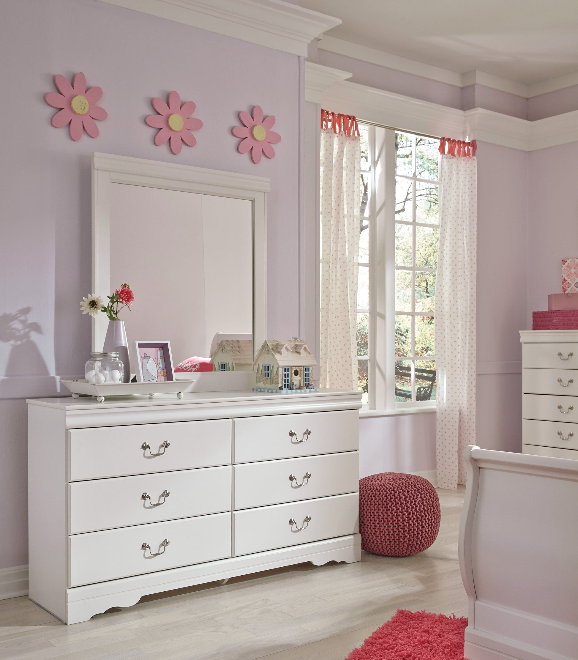 Anarasia White Sleigh Youth Bedroom Set - SET | B129-84 | B129-87 | B129-88 | B129-92 | B129-46 - Luna Furniture - Dallas Store