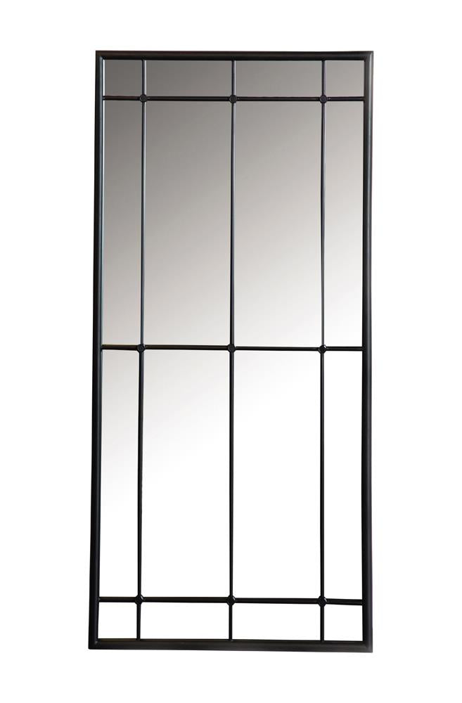 Annetta Rectangular Window Pane Wall Mirror Black - 962913 - Luna Furniture - Dallas Store