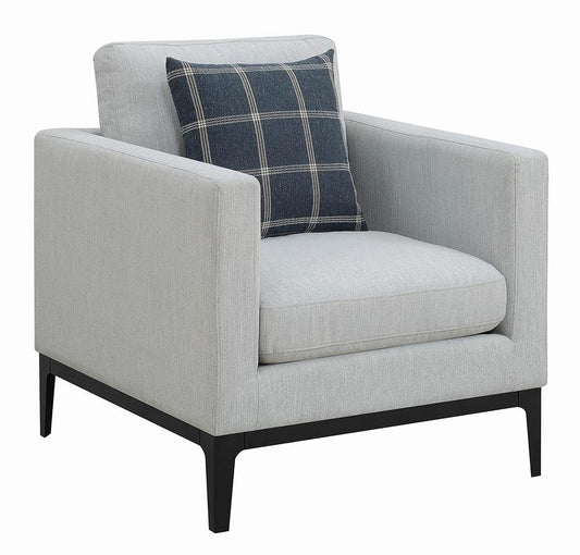 Apperson Light Gray Cushioned Back Arm Chair - 508683 - Luna Furniture - Dallas Store