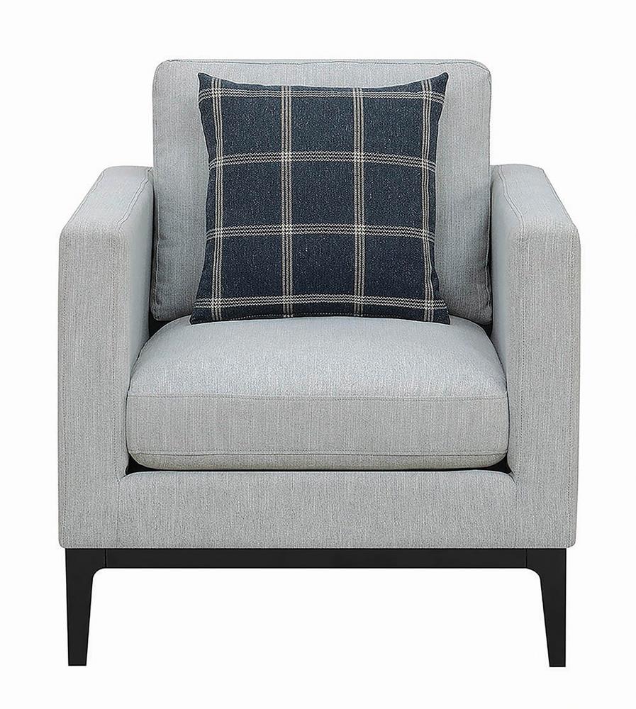 Apperson Light Gray Cushioned Back Arm Chair - 508683 - Luna Furniture - Dallas Store