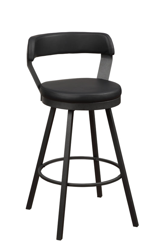 Appert Black/Dark Gray Swivel Counter Chair, Set of 2 - 5566-24BK - Luna Furniture - Dallas Store