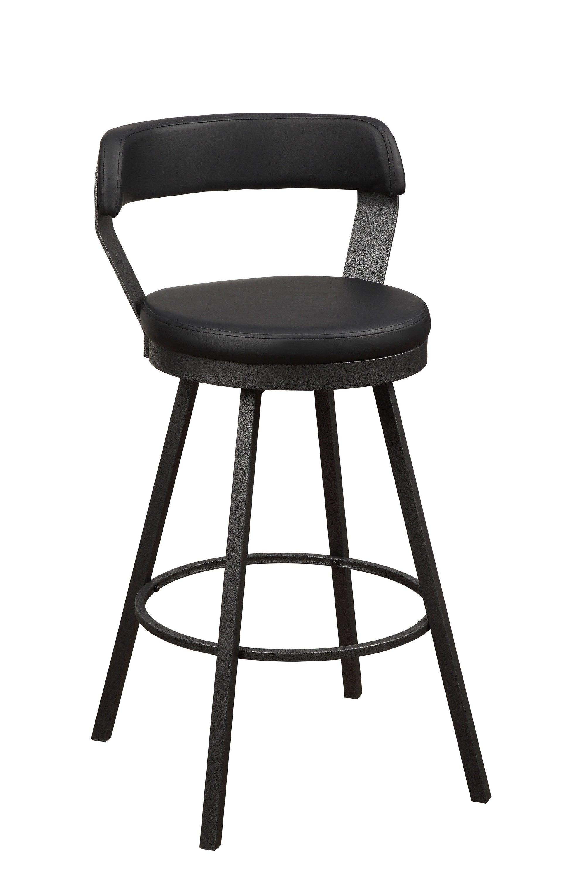 Appert Black/Dark Gray Swivel Pub Height Chair, Set of 2 - 5566-29BK - Luna Furniture - Dallas Store