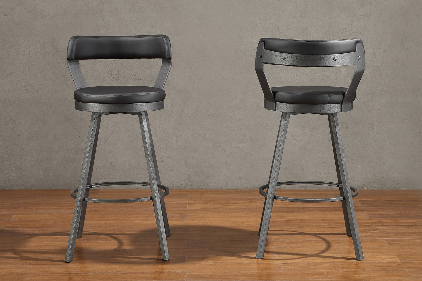 Appert Black/Dark Gray Swivel Pub Height Chair, Set of 2 - 5566-29BK - Luna Furniture - Dallas Store