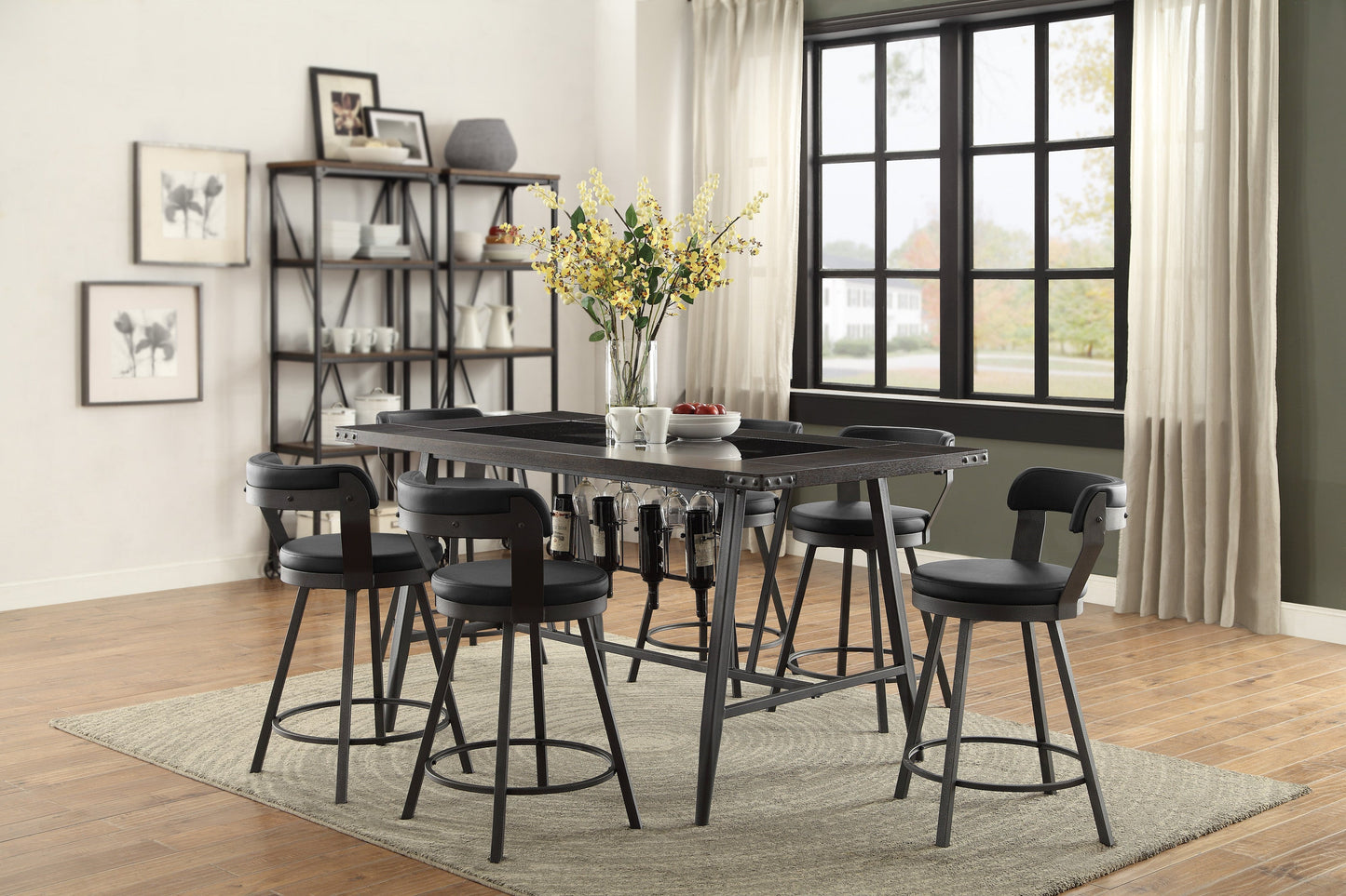 Appert Brown/Dark Gray Counter Height Table - SET | 5566-36 | 5566-36G - Luna Furniture - Dallas Store