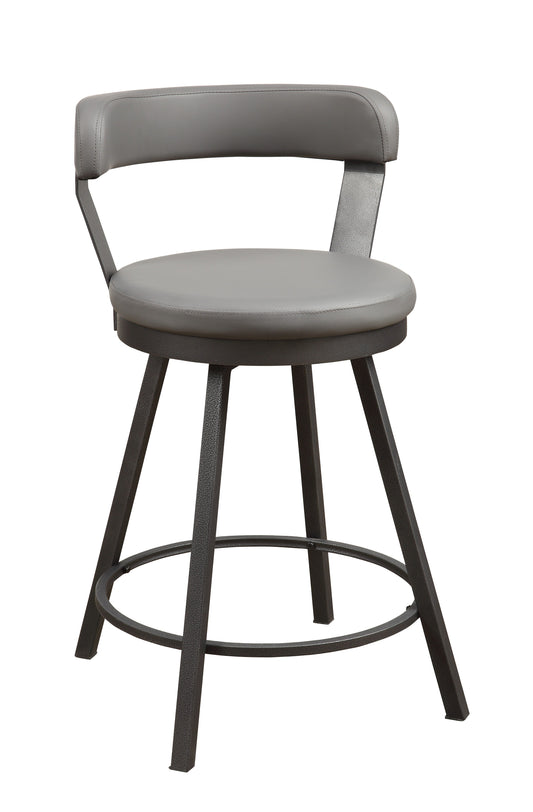 Appert Gray/Dark Gray Swivel Counter Chair, Set of 2 - 5566-24GY - Luna Furniture - Dallas Store