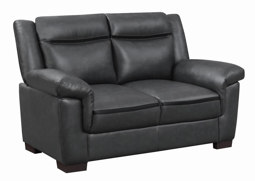 Arabella Pillow Top Upholstered Loveseat Gray - 506592 - Luna Furniture - Dallas Store