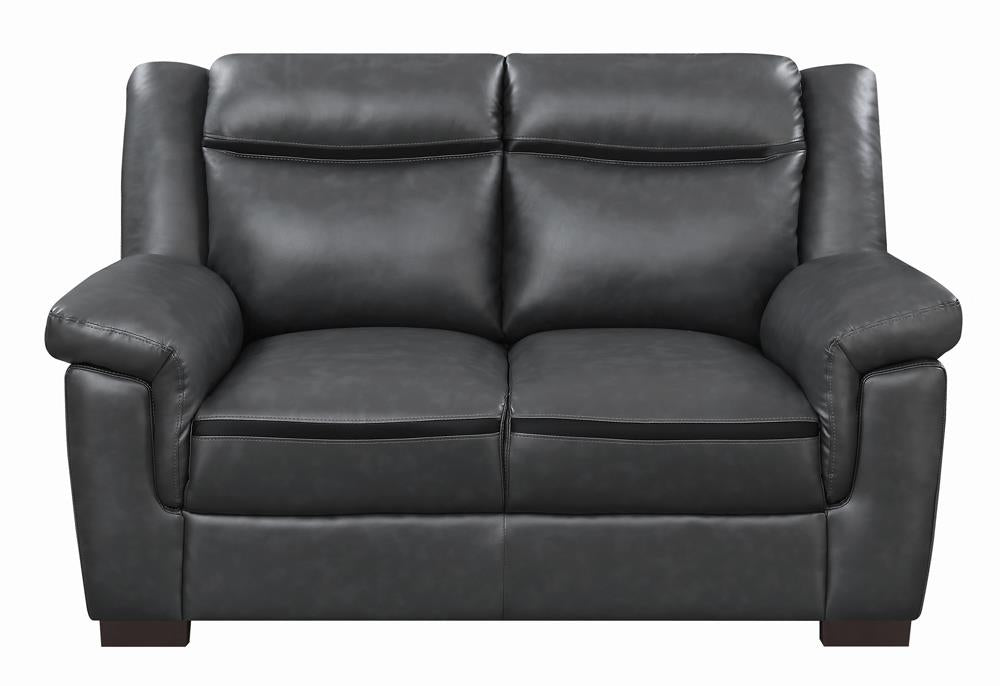 Arabella Pillow Top Upholstered Loveseat Gray - 506592 - Luna Furniture - Dallas Store