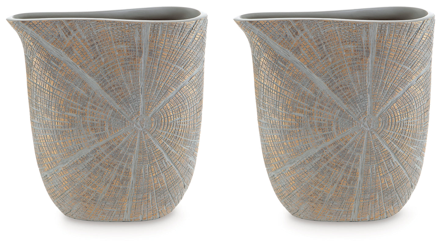 Ardenley Antique Gold Finish Vase, Set of 2 - A2000607 - Luna Furniture - Dallas Store