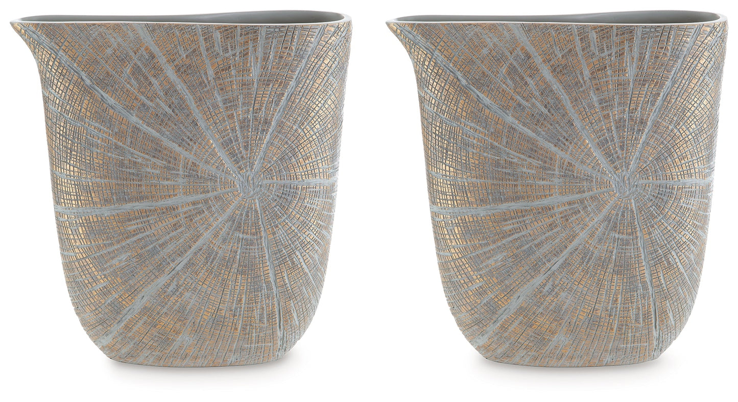 Ardenley Antique Gold Finish Vase, Set of 2 - A2000608 - Luna Furniture - Dallas Store