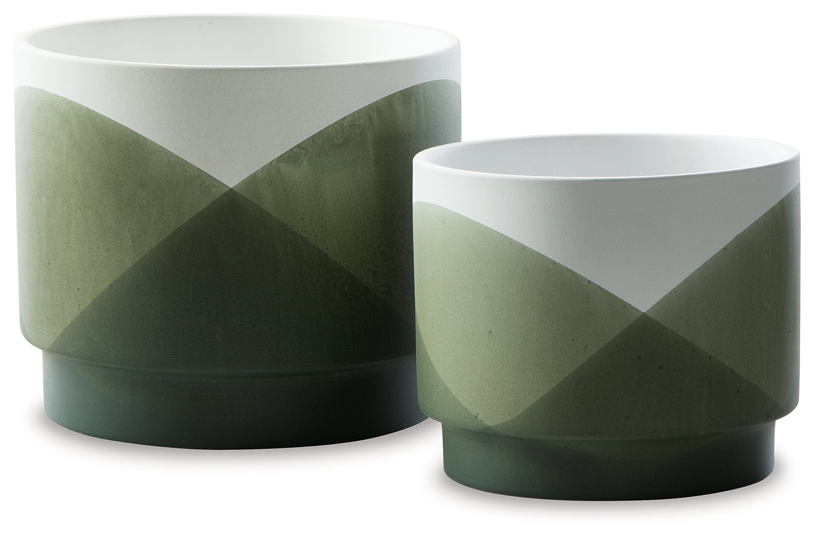 Ardenridge Green/White Planter, Set of 2 - A2000579 - Luna Furniture - Dallas Store