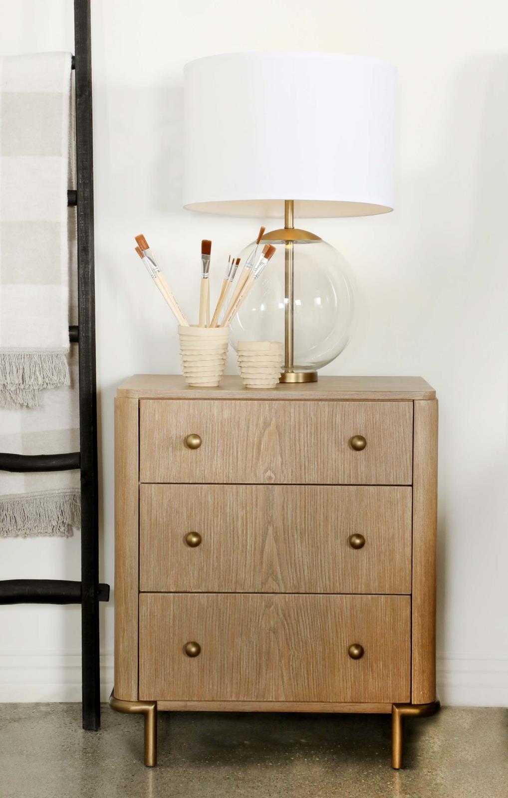 Arini 3-Drawer Nightstand with Dual USB Ports Sand Wash - 224302 - Luna Furniture - Dallas Store