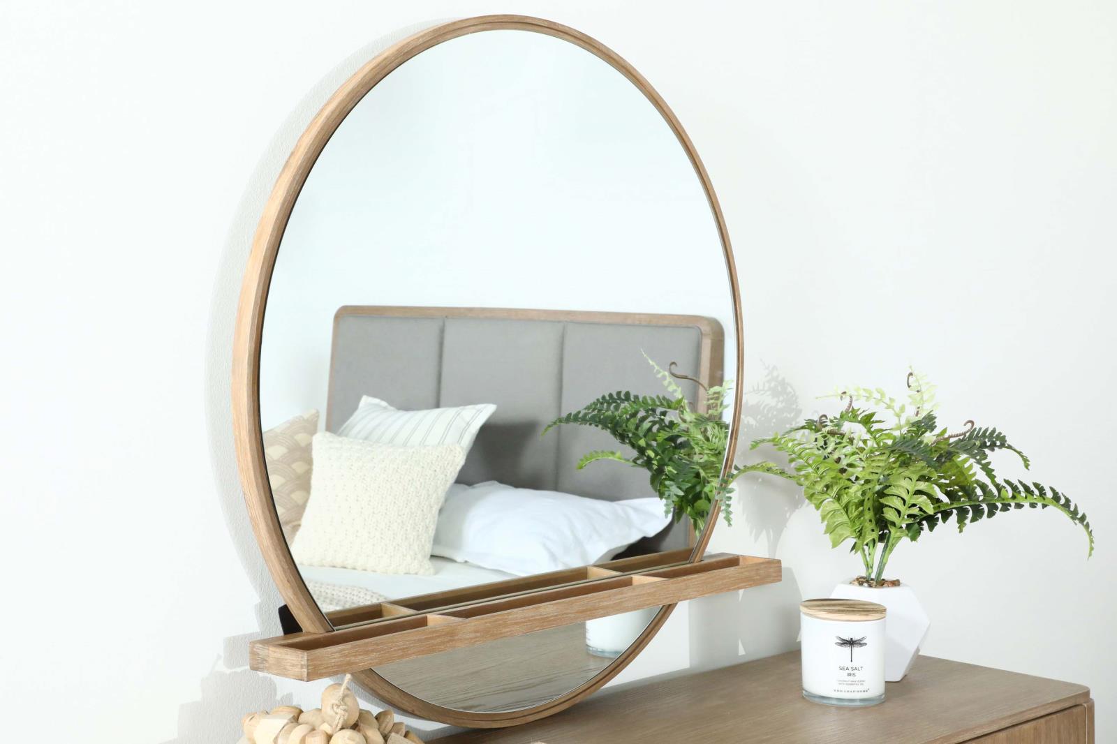 Arini Sand Wash Round Dresser Mirror - 224304 - Luna Furniture - Dallas Store