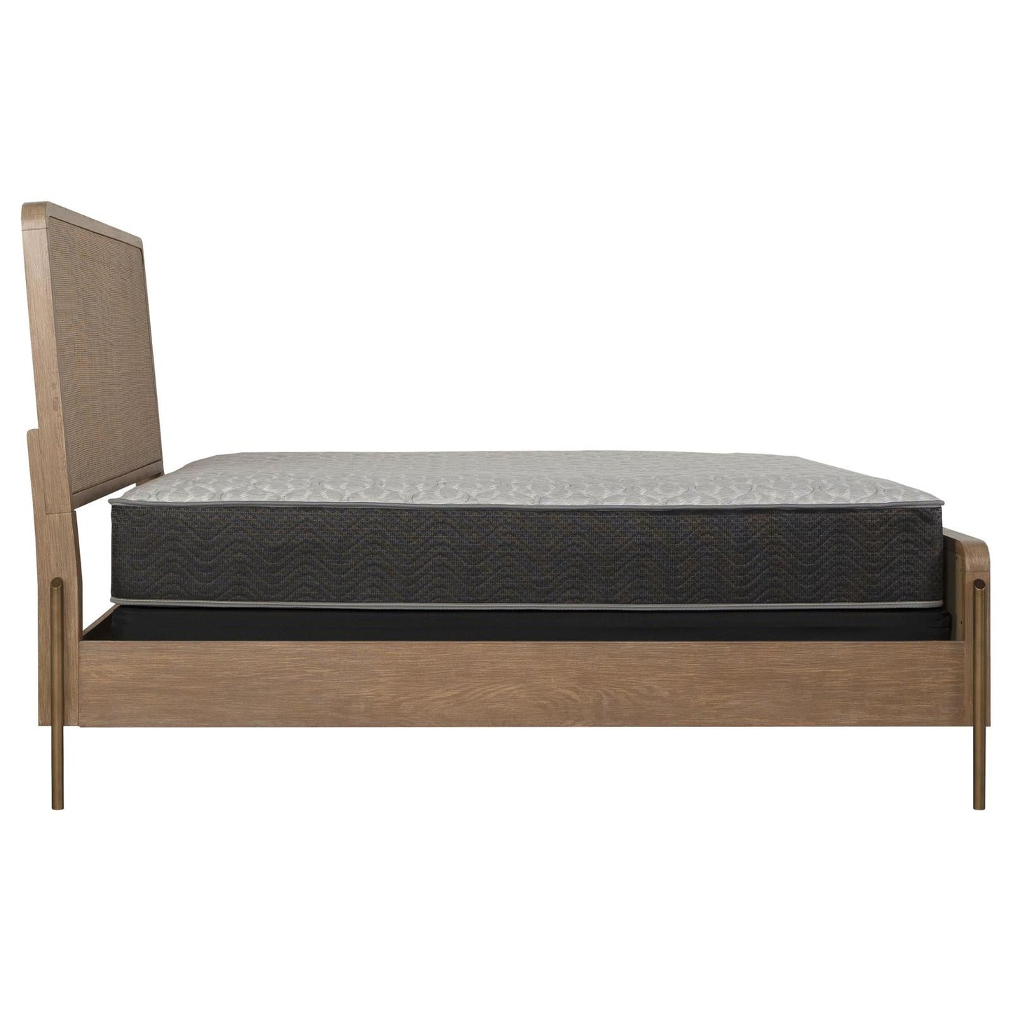 Arini Upholstered Eastern King Panel Bed Sand Wash/Natural Cane - 224300KE - Luna Furniture - Dallas Store