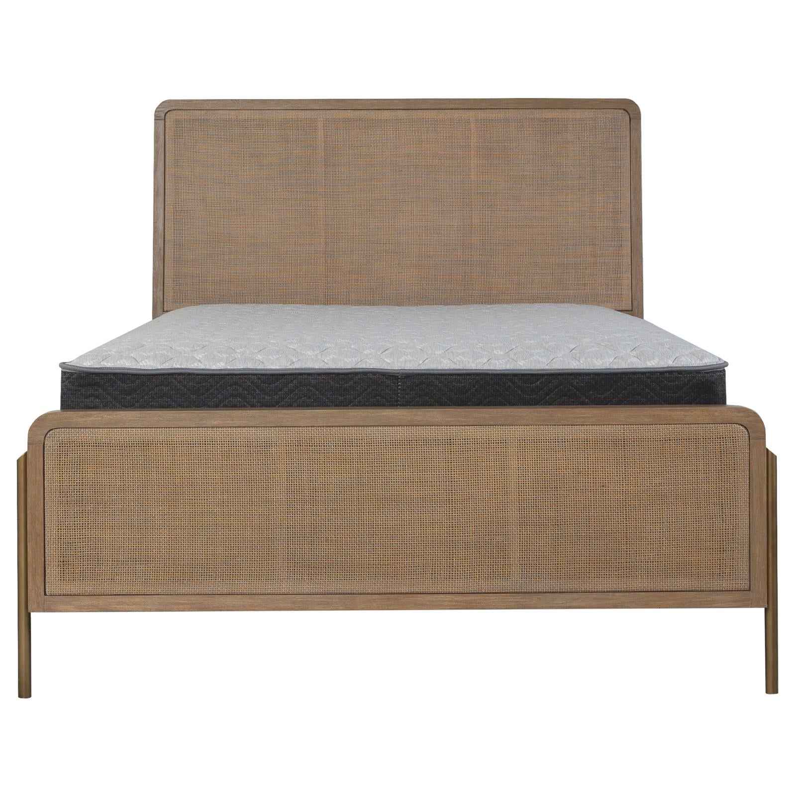 Arini Upholstered Eastern King Panel Bed Sand Wash/Natural Cane - 224300KE - Luna Furniture - Dallas Store